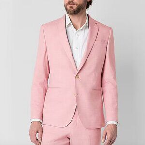J. Ferrar Mens Classic Fit Big and Tall Suit Jacket, Pink Sz 52 Long